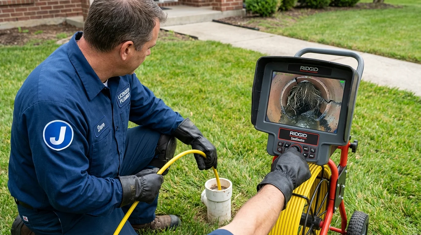 Sewer camera inspection being performed by Johns Plumbing LLC in Kingsland
